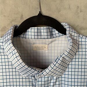 Collars & Co. Men's Blue Grid Casual Shirt
